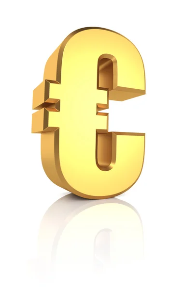 3D zlatý znak euro — Stock fotografie