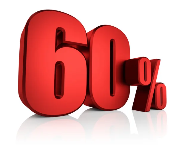 Red 60 Percent — Stock Photo, Image