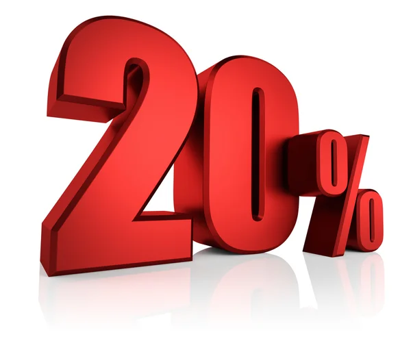 Red 20 Percent — Stock Photo, Image