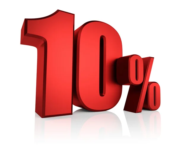 Red 10 Percent — Stock Photo, Image