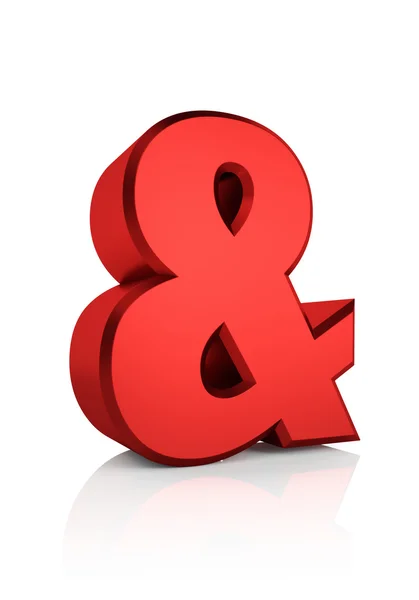 3D Red Ampersand segno — Foto Stock