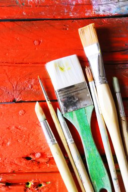 Boyalar ve fırçalar. 