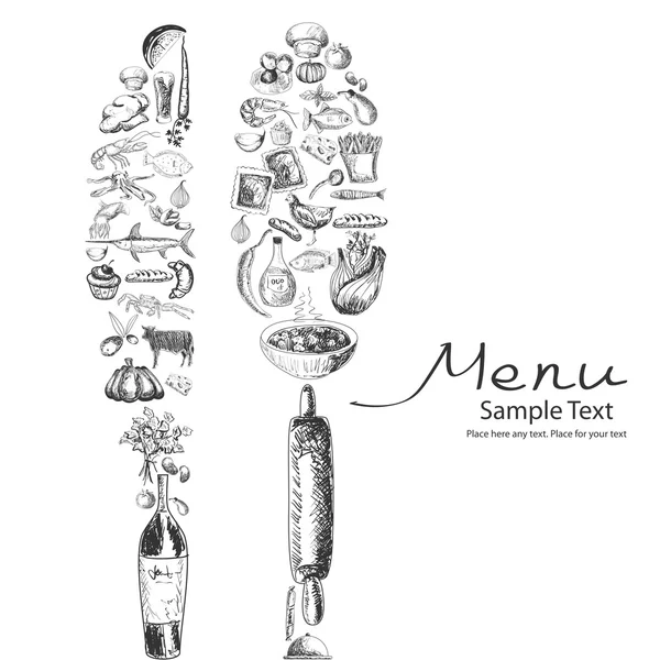 Menú restaurante vectorial — Vector de stock