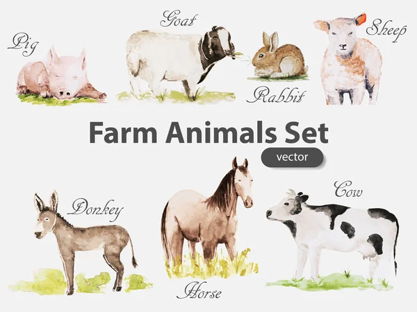 Farm animals — Stock Vector