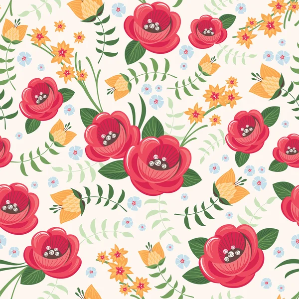 Motif floral sans couture — Image vectorielle