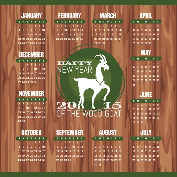 Año del calendario de cabras — Vector de stock