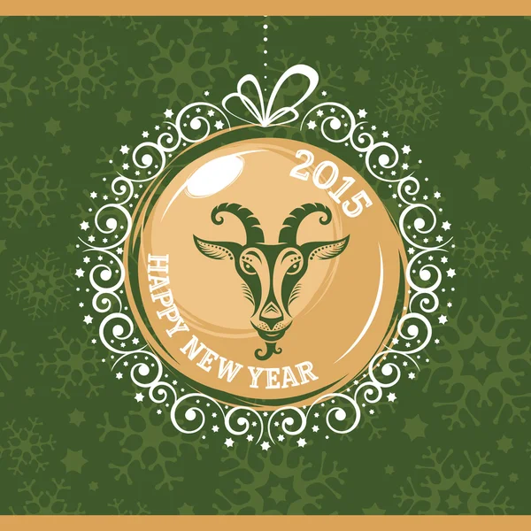 Новогодняя открытка с козой — стоковый вектор