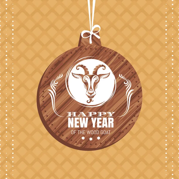 New year greeting card with goat — Stock Vector