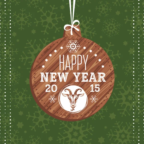 Tarjeta de felicitación de año nuevo con cabra — Vector de stock