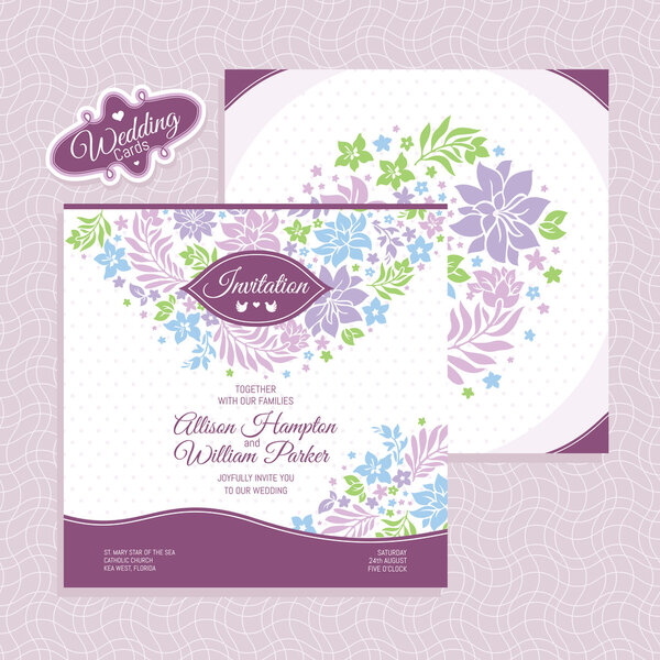 Floral wedding card