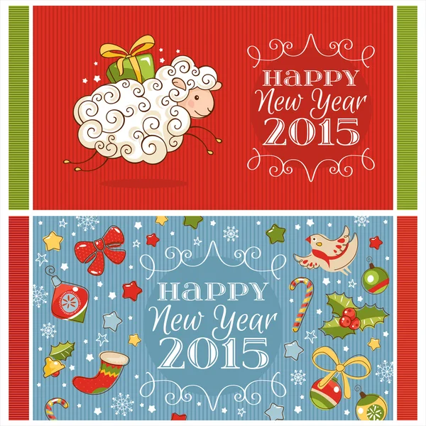 New year greeting cards — Stock Vector