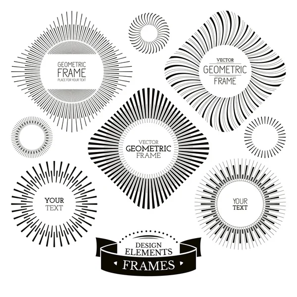 Geometrische frames en etiketten — Stockvector