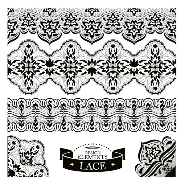 Set of lace patterns — Stock Vector
