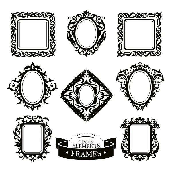 Set de marcos barrocos vintage — Archivo Imágenes Vectoriales