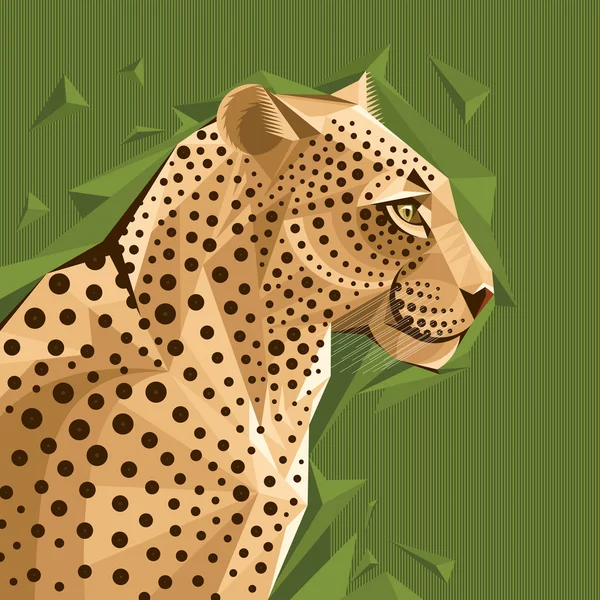 Retrato de un vector de leopardo ilustración — Archivo Imágenes Vectoriales