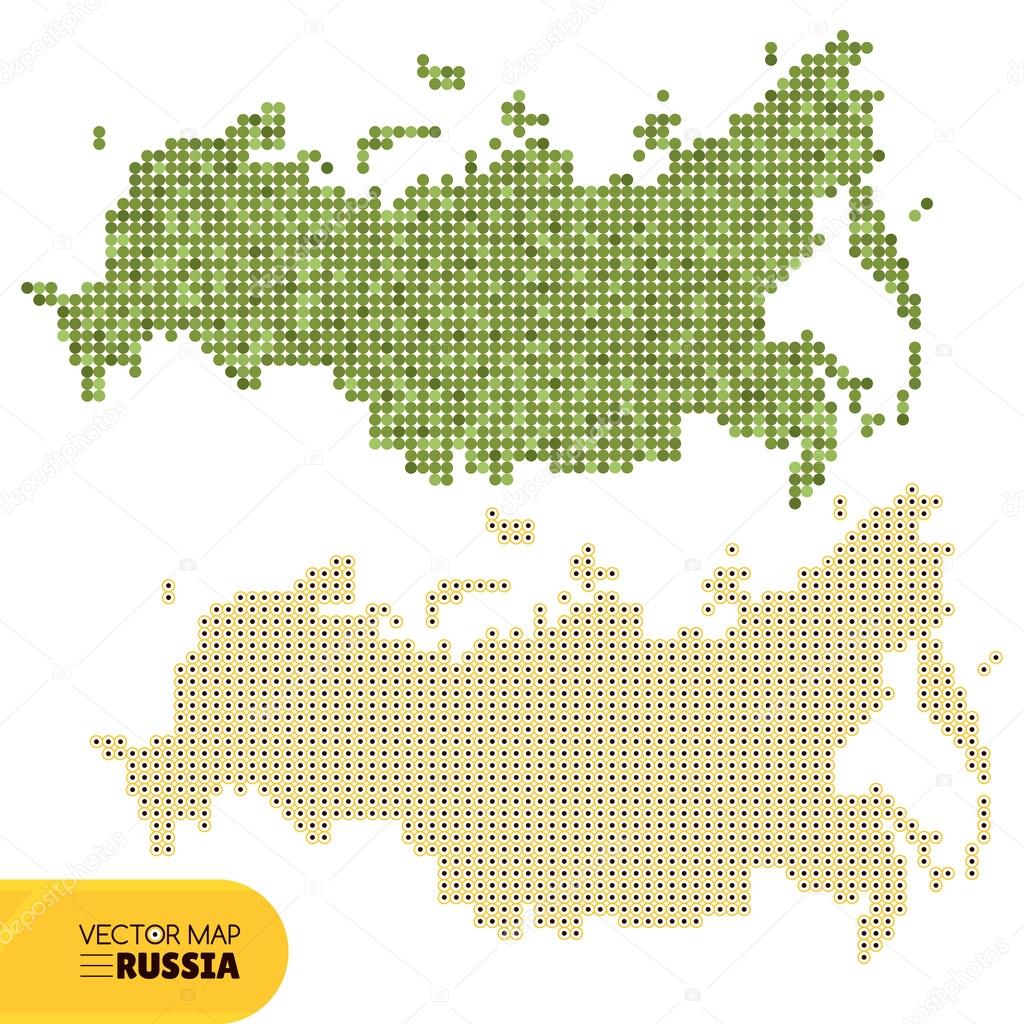 Vector dotted map of Russia