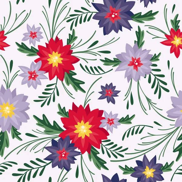 Patrón floral sin costuras — Vector de stock