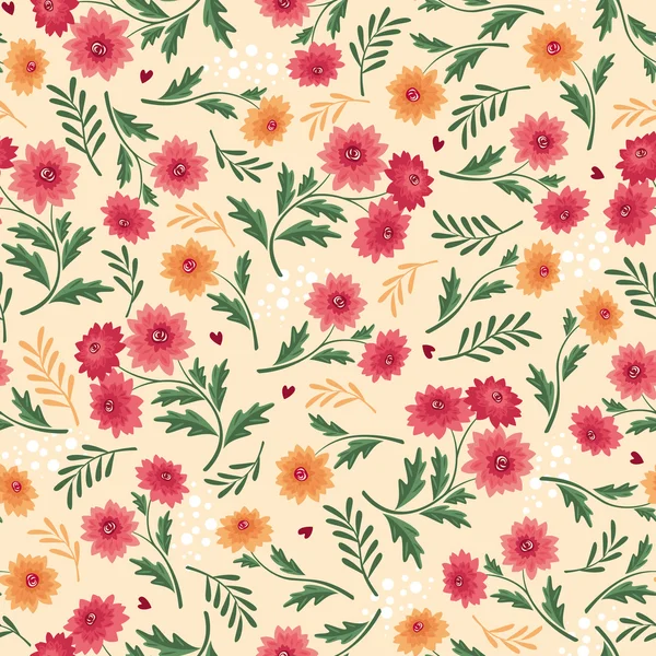 Patrón floral sin costuras — Archivo Imágenes Vectoriales