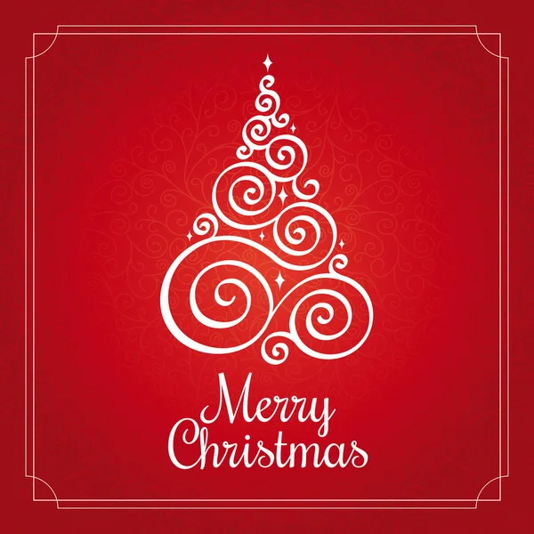 Yılbaşı kartında Noel ağacı var.