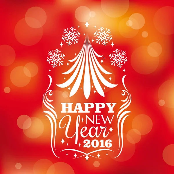 New year card with stylized tree — Stock Vector