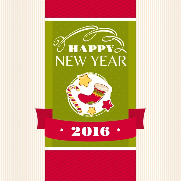 New Year greeting card — Stock Vector