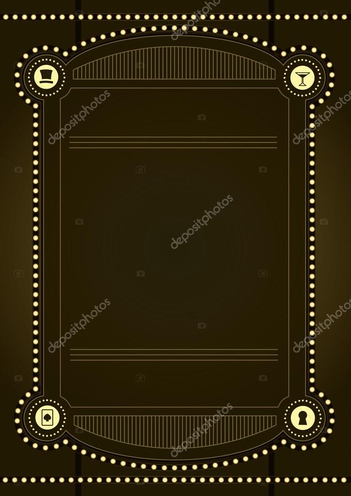 A vintage style decorative background and frame design inspired by prohibition era America.