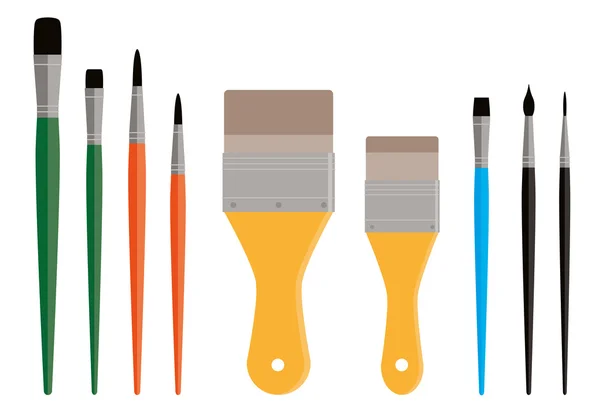 Variety of Paint Brushes — Stock Vector