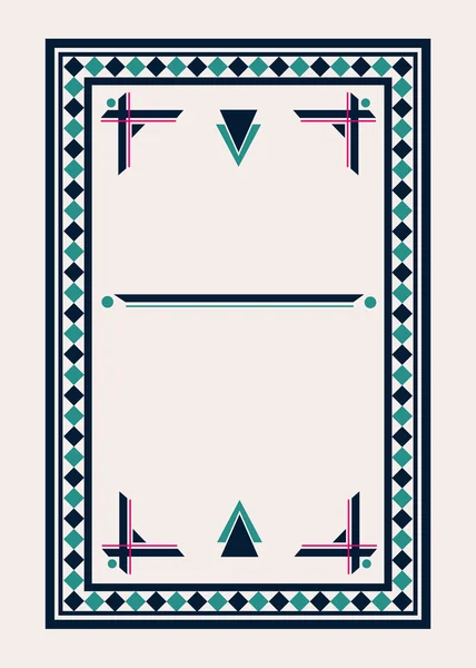 Neo Deco moderne stijl Frame en ontwerpsjabloon — Stockvector