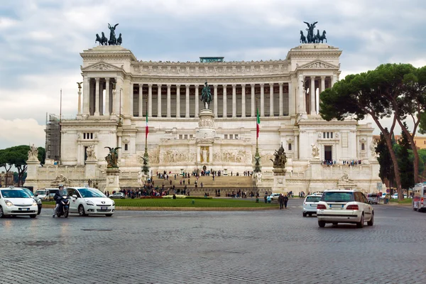 Kwadrat Venezia w Rzymie i pomnik Vittorio Emanuele Ii — Zdjęcie stockowe