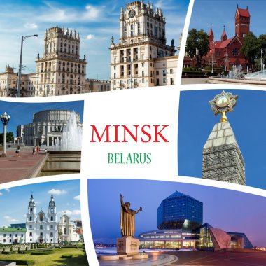 Minsk fotoğraf kolaj. Belarus