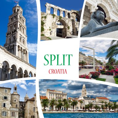 Split fotoğraf kolaj. Hırvatistan.