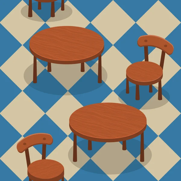 Стулья и столы бесшовные — стоковый вектор