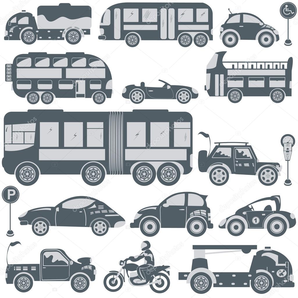 Blue transport icons