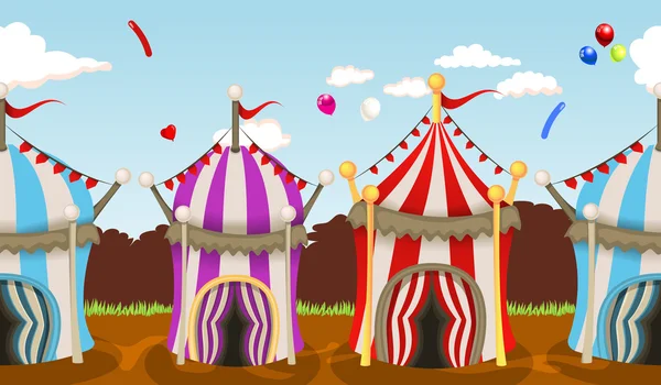 Carpa de circo fondo sin costuras — Vector de stock