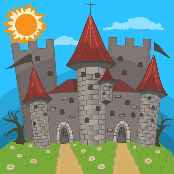 Μεσαιωνική εικονογράφηση διάνυσμα κάστρο — Διανυσματικό Αρχείο