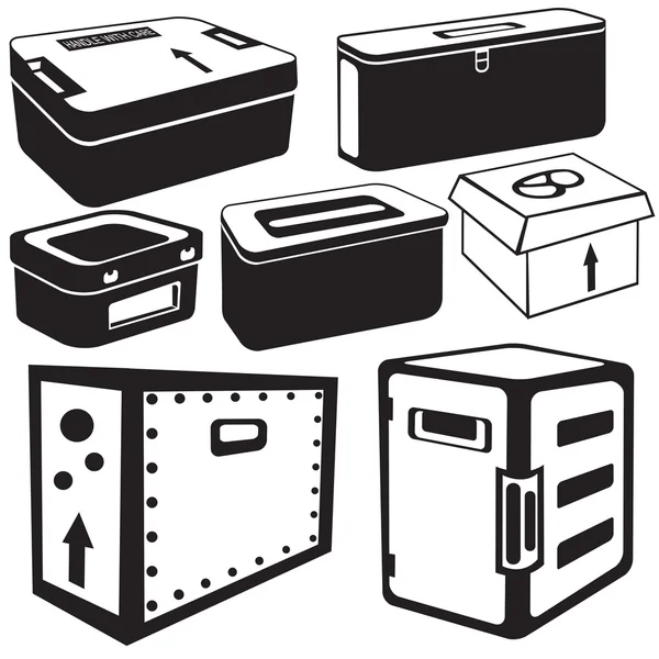 Iconos de caja de transporte — Vector de stock
