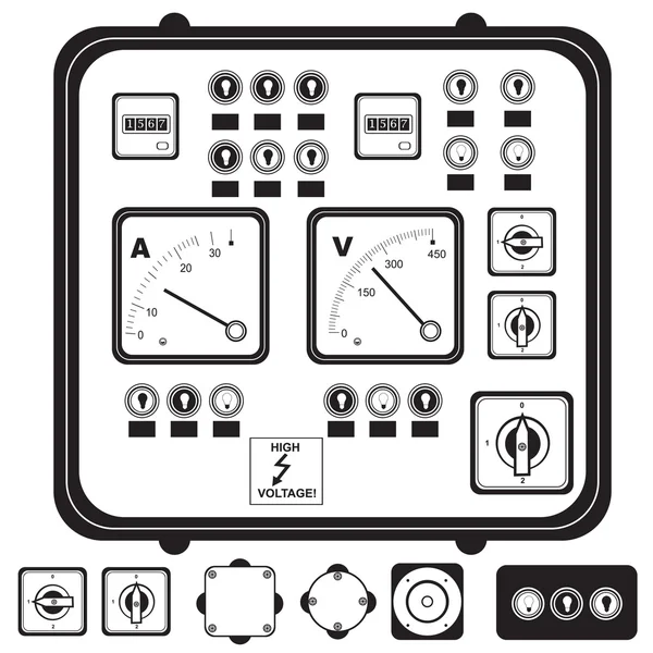 Painel de controle elétrico — Vetor de Stock