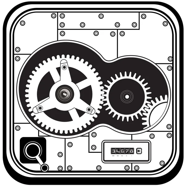 Gears inside mechanism — Stock Vector