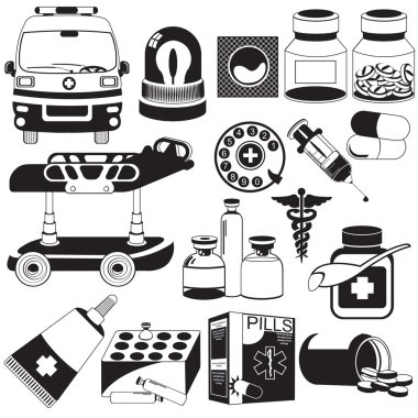 Tıbbi siyah simgeler