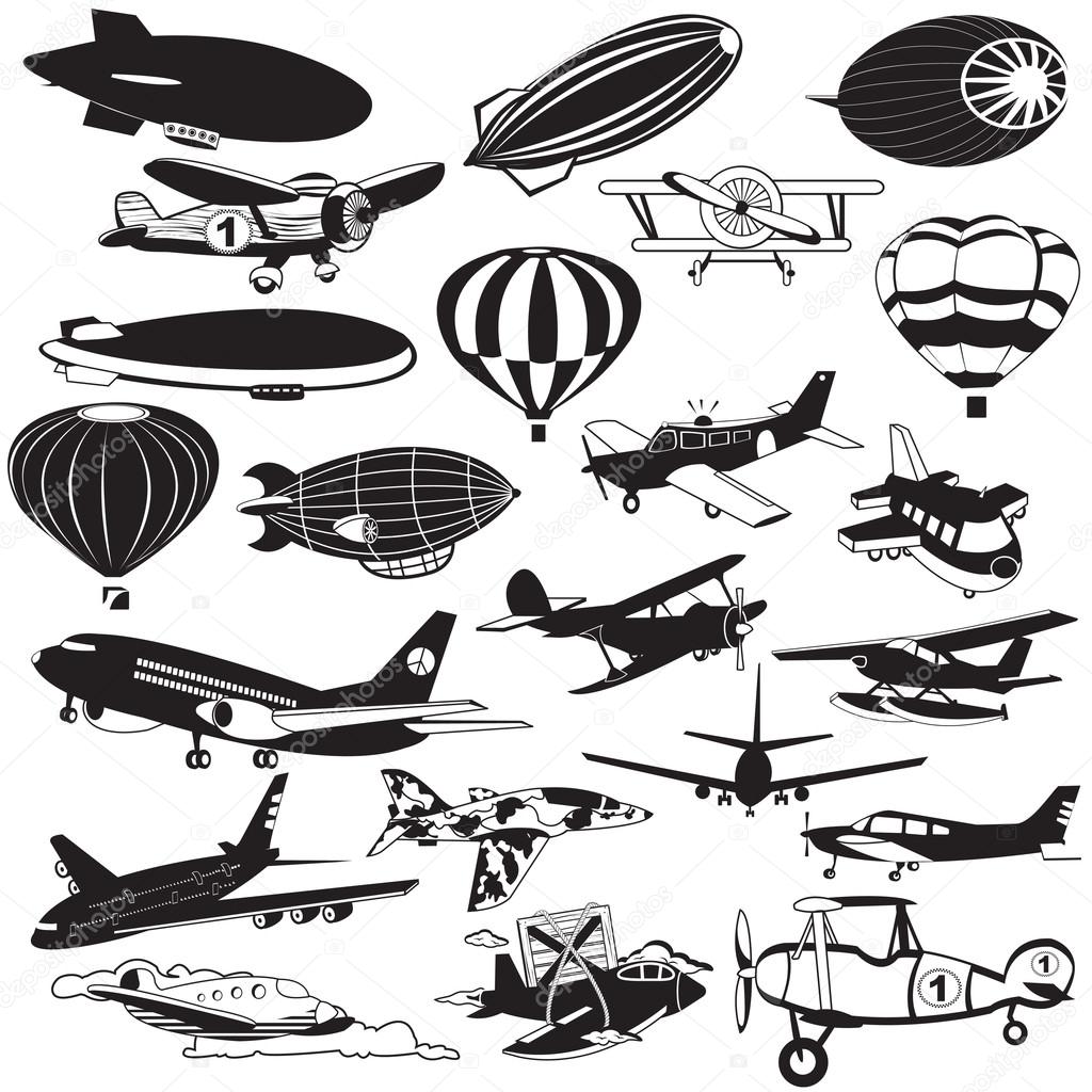 Airship black icons