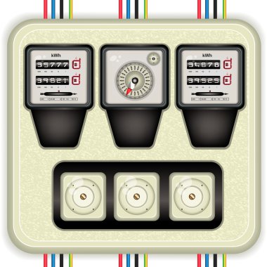 Analog elektrik sayaçları sigortalar ile