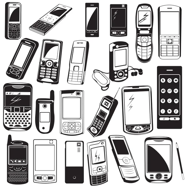 Cellphone black icons. Royalty Free Stock Vectors
