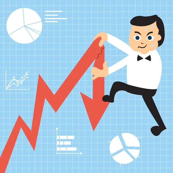 Salire su un grafico in crescita — Vettoriale Stock