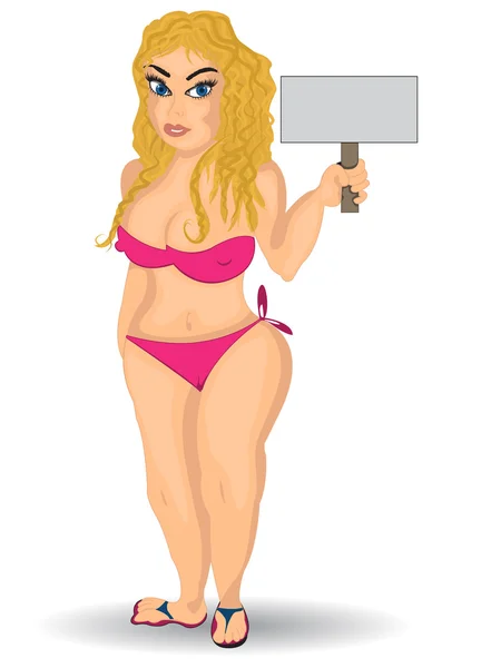 Cartoon sexy blond meisje — Stockvector