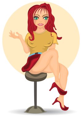 Dar etek güzel kadın