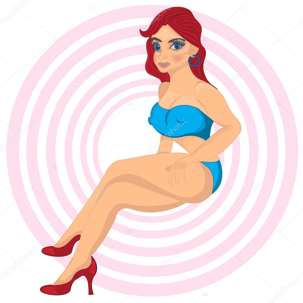 Desenhos animados ruiva sexy menina Vetor de ©Stiven 81227030