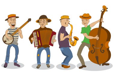 çizgi film sokak müzisyenleri