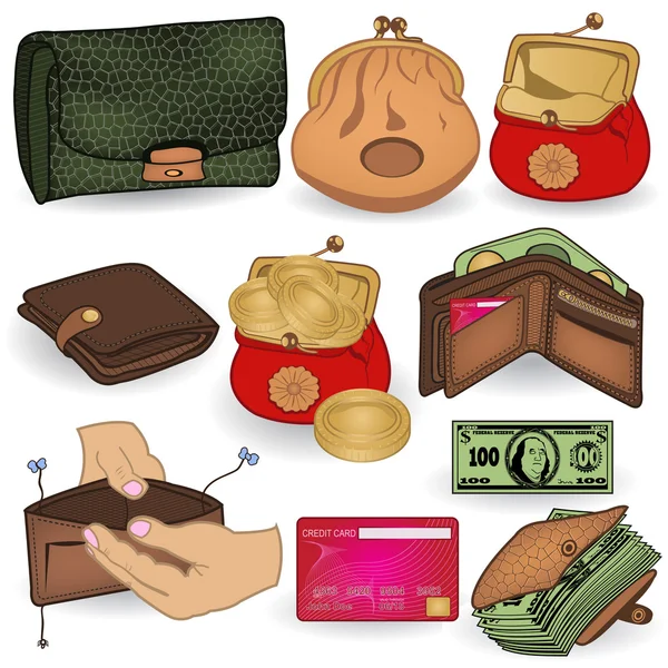 Wallet icons — Stock Vector