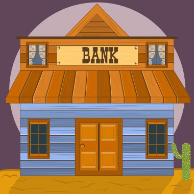 Old west building - bank office clipart