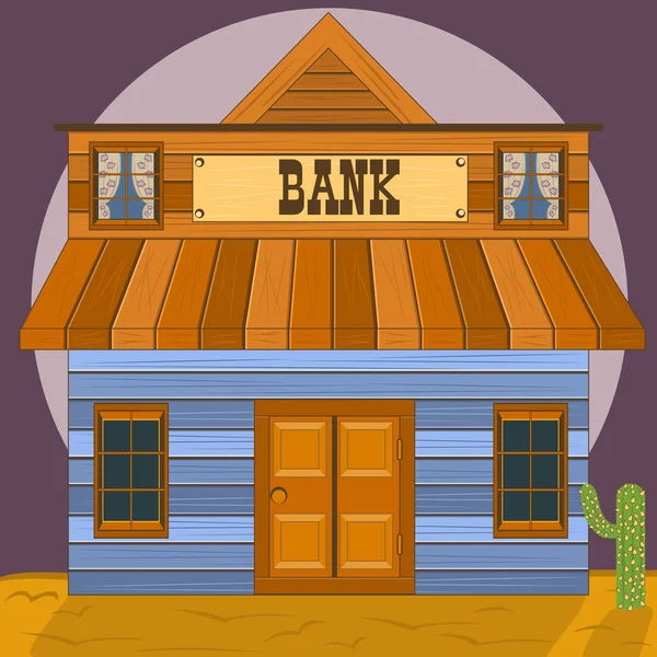 Old west building - bank office — Stock Vector